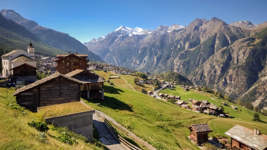 View,Of,The,Village,Of,Grachen,(valais,,Switzerland),On,A